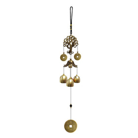 XUJIQI Wind Chimes Brass Bells closeup showcases durable zinc alloy construction for outdoor use.