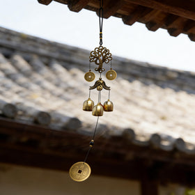 XUJIQI Wind Chimes brass bells metal clock ornament adds elegant focal point.