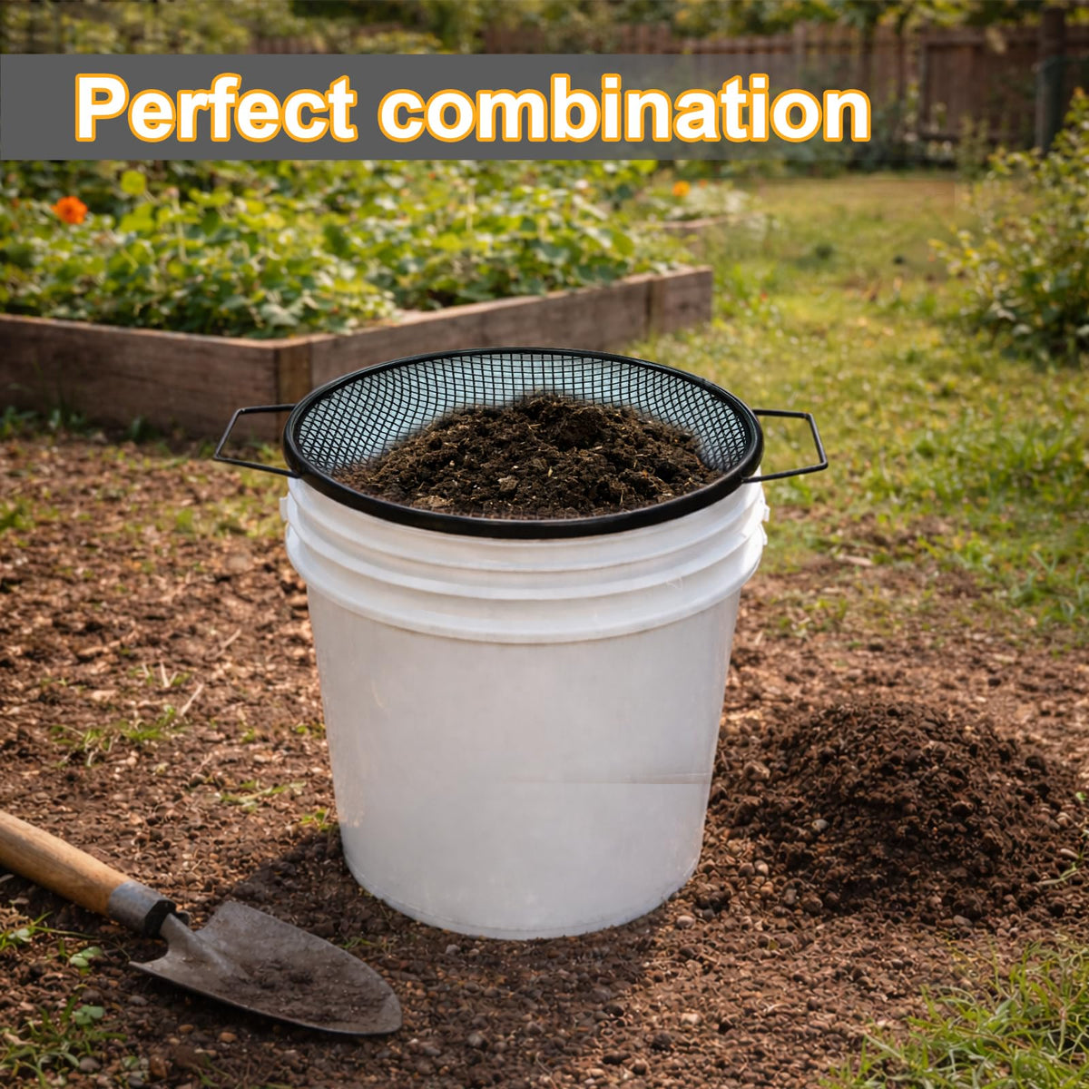 XULIFU dirt sifter with fine mesh captures debris and sawdust
