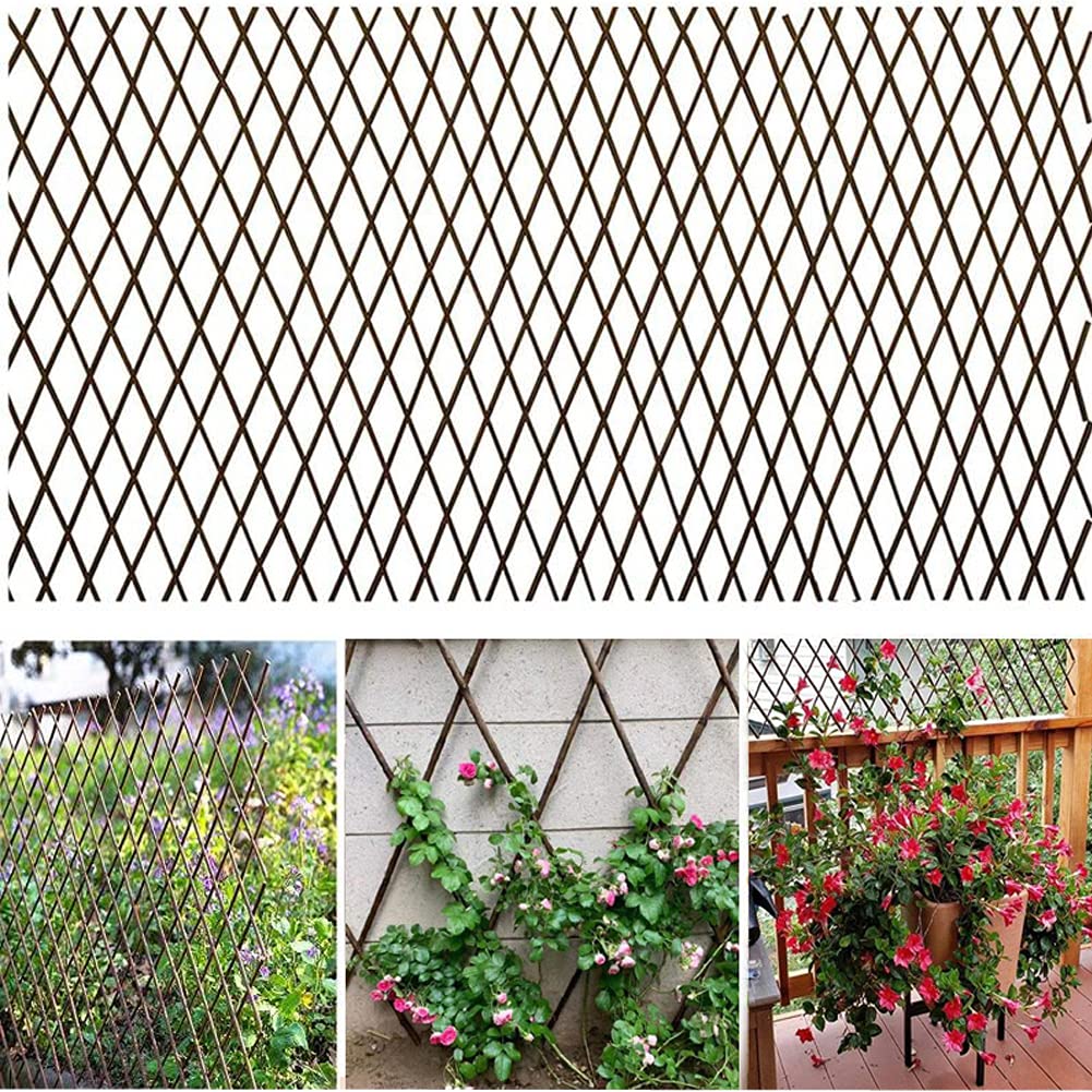 Xumy willow expandable fence, assembled for easy storage and setup.