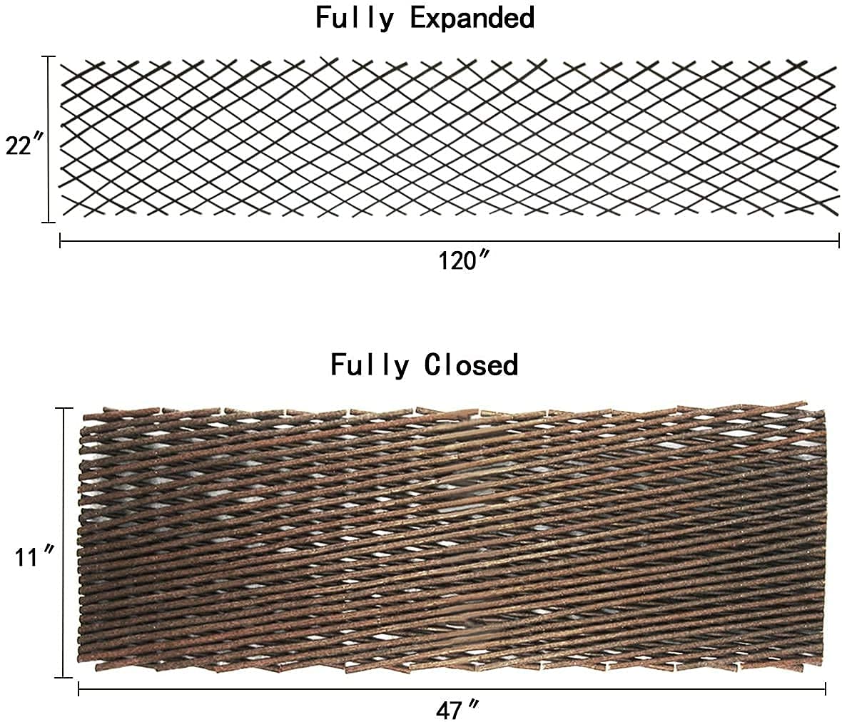 Xumy willow fence privacy border with natural look for patios.