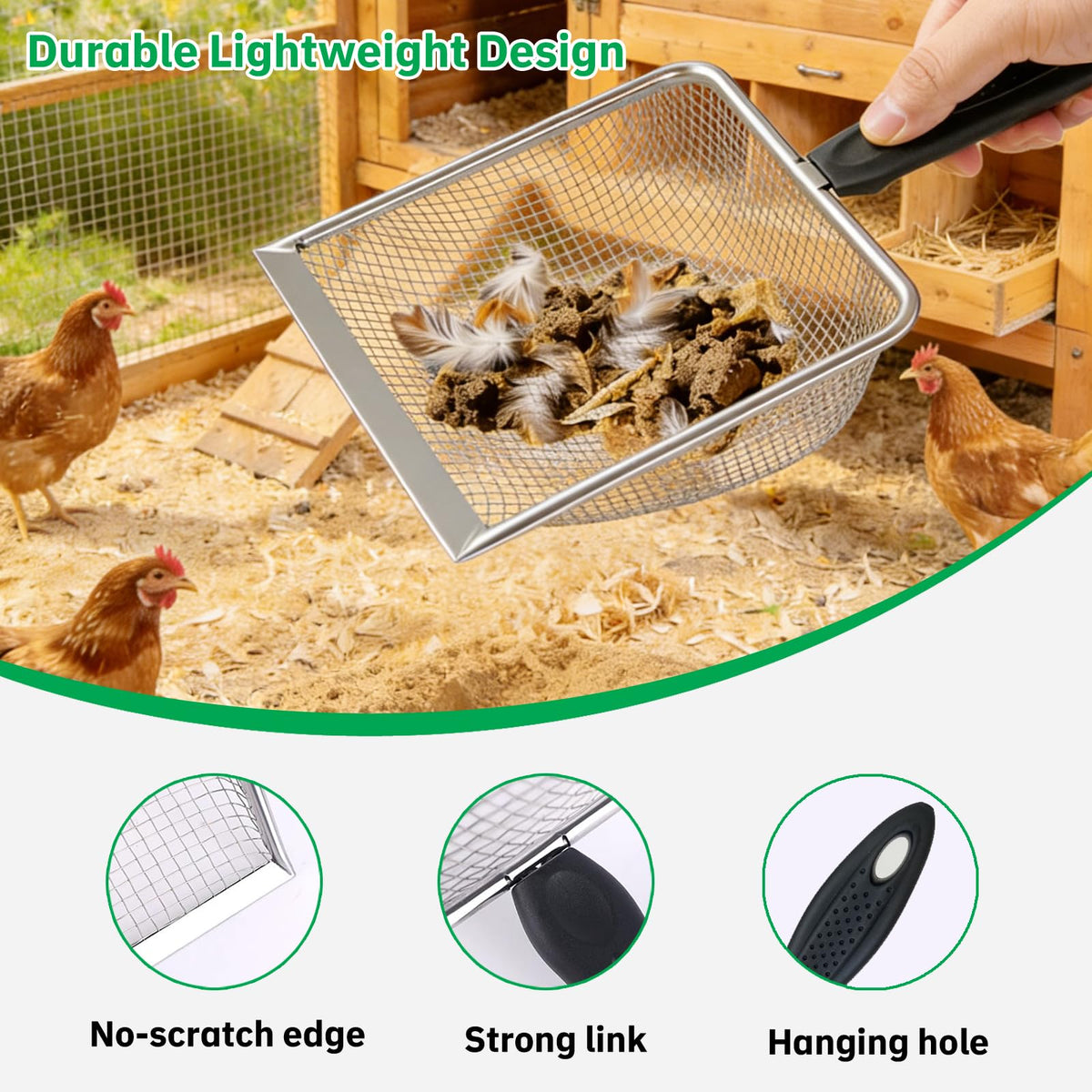 XUNYUQI sturdy stainless steel construction resists rust and bending over years.