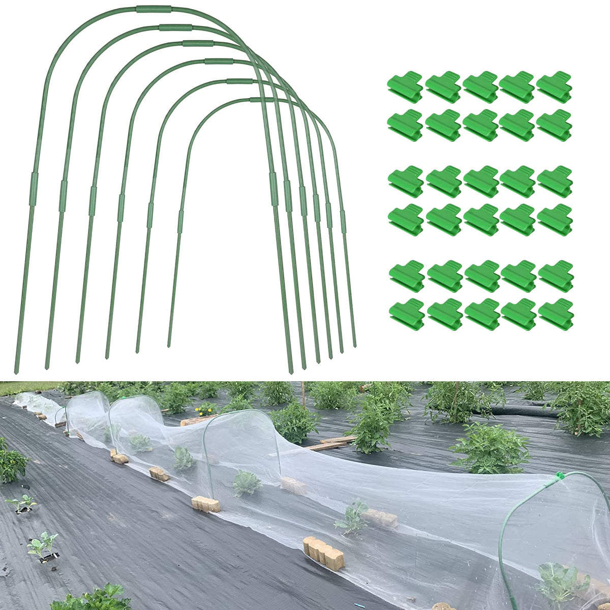 Xuwzenkl Garden Hoops assembly shows quick setup for raised beds.