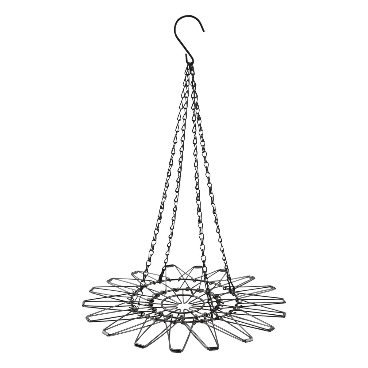 XuYelora hanging chicken feeder angle view showing wide opening for feeding