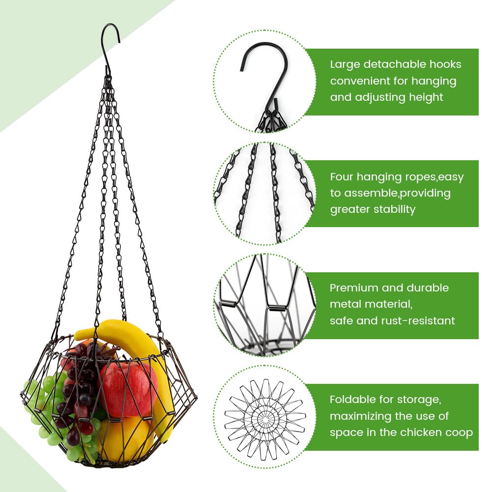 XuYelora hanging chicken feeder foldable design demonstrating adjustable size
