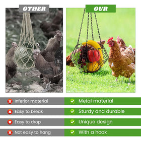 XuYelora hanging chicken feeder with reinforced chains resists rust and wear