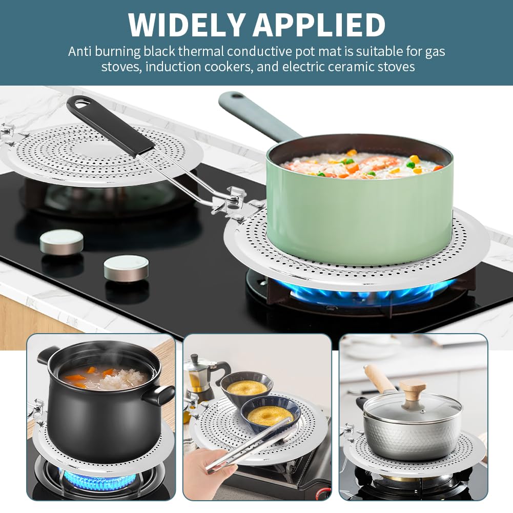 XuYelora heat diffuser with tongs included for grilling convenience.
