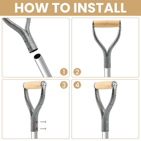 XuYelora lightweight 300g handle in silver for easier snow shoveling