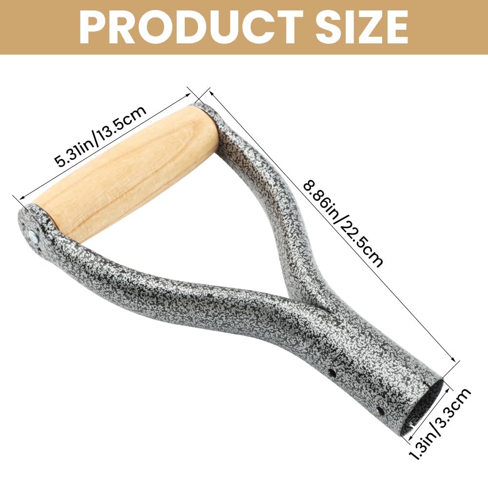 XuYelora replacement handle with wooden grip in silver for ergonomic comfort