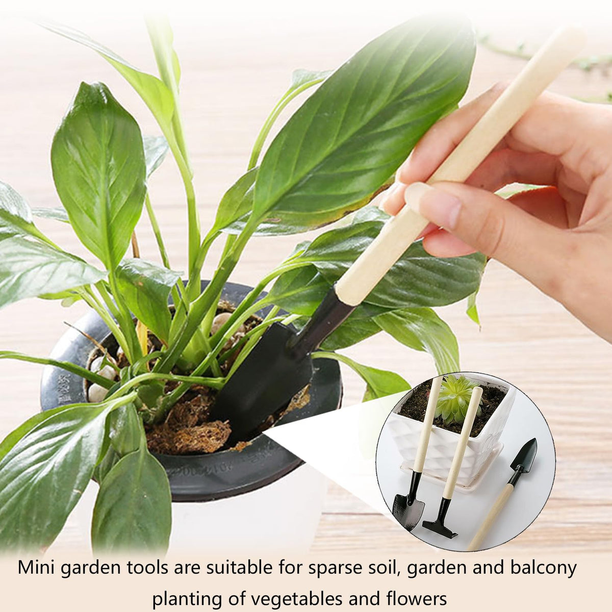 Xvnoesza eco-friendly wooden handles offer durable, comfortable use