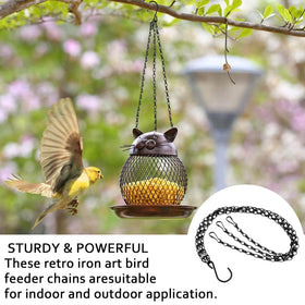 XXFBJNMD black iron chain with S-hooks and clips for easy adjustment and setup.