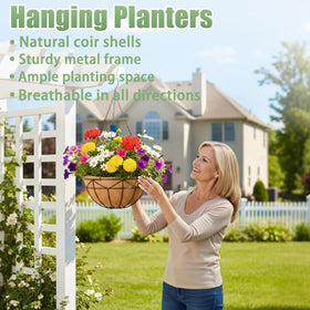 XXFBJNMD geometric metal frame adds rustic charm to garden spaces.