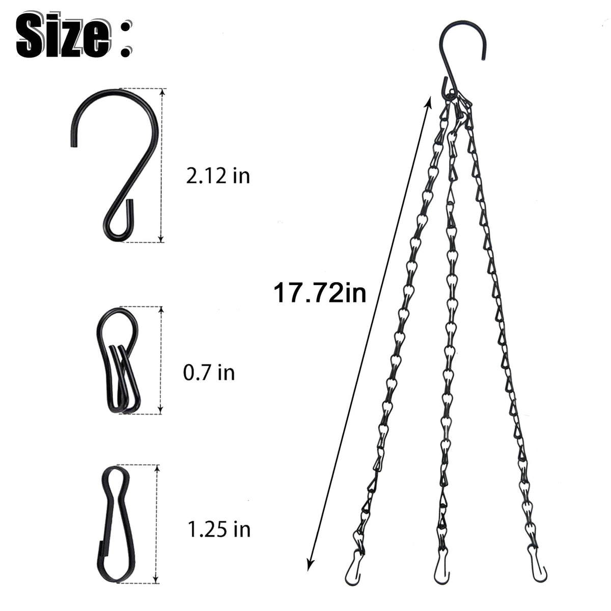 XXFBJNMD hanging basket setup with chains and fittings.