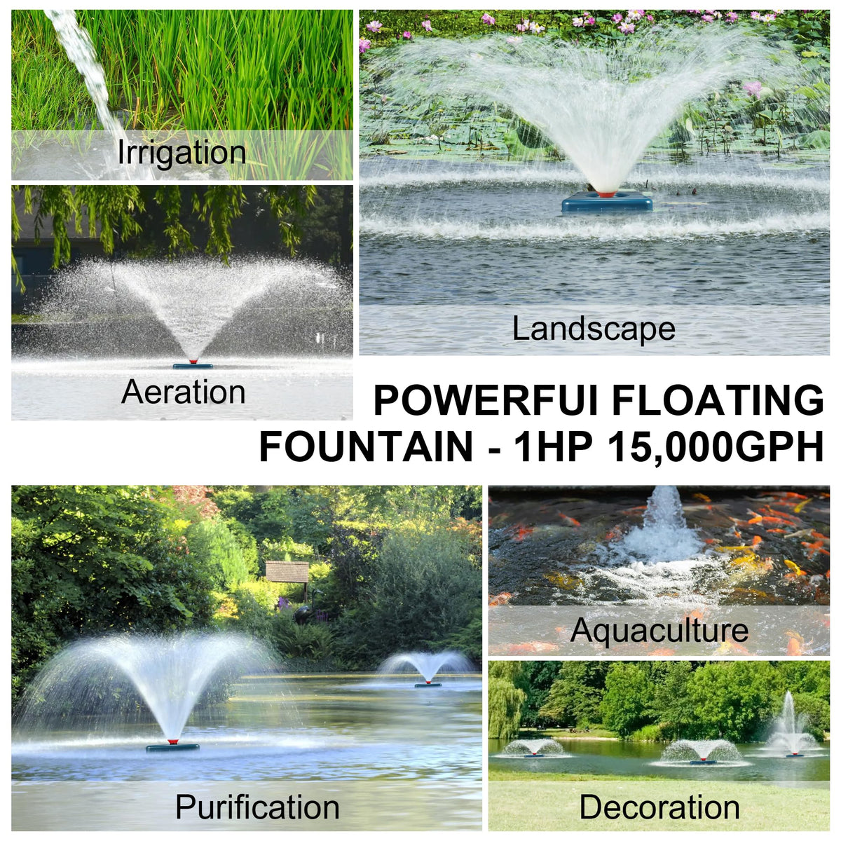 XXK Pond Fountain Aerator parabola-spray with drain-elbow pattern for efficient drainage and circulation.