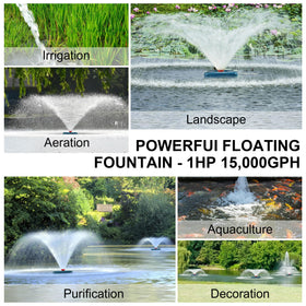 XXK umbrella nozzle creating decorative spray for visual appeal and aeration.