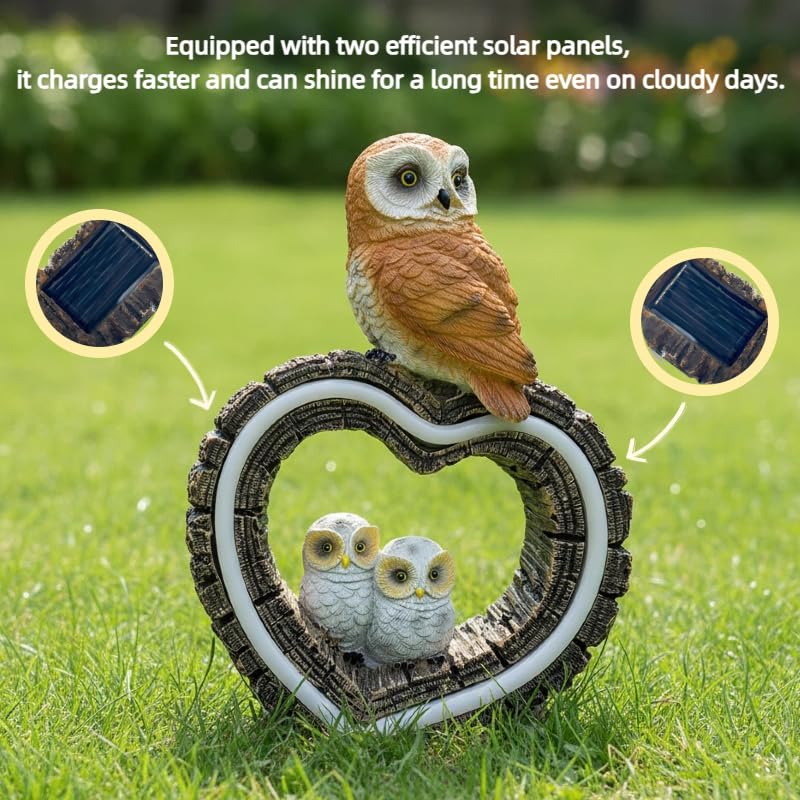 xxoasis dual solar panels power the owl light for extended nighttime visibility