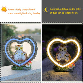 xxoasis Solar Owl resin statue withstands rain and sun for lasting outdoor use