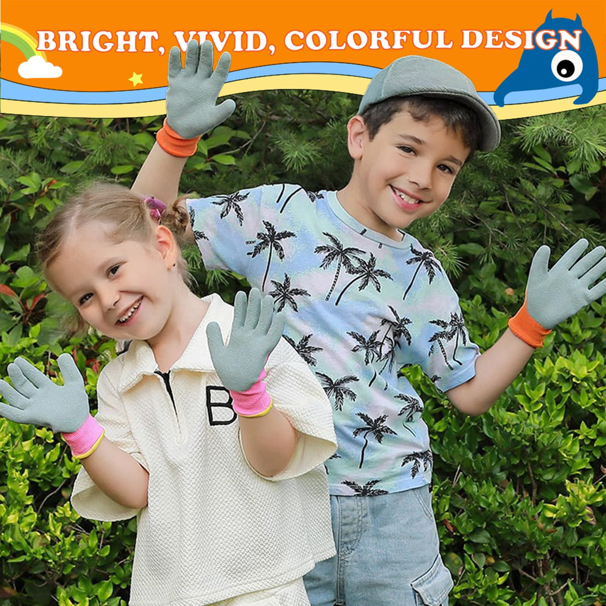 xxpepo kids gardening gloves elastic-cuffs ensure snug fit