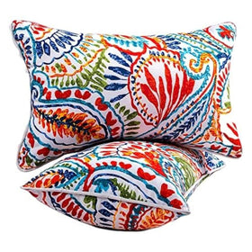 XXPILOS outdoor lumbar pillow 12x20 with insert for patio comfort