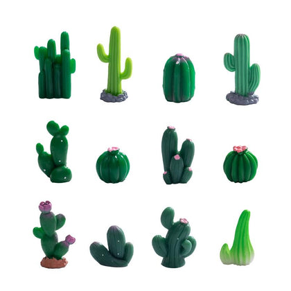 Xxshcdz 12-piece mini cactus figurines for desk decor