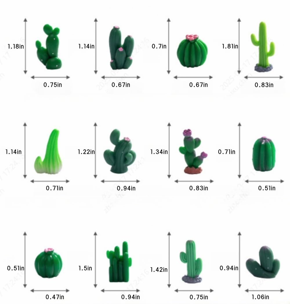 Xxshcdz resin mini cactus figures close-up detail