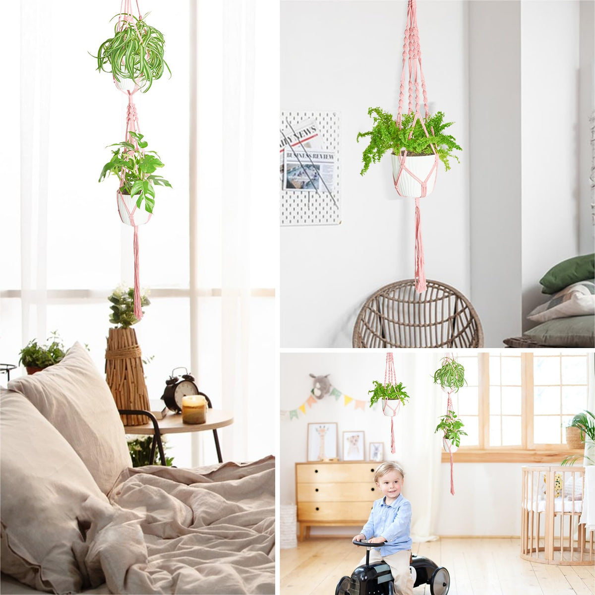 XXXFLOWER easy-install ceiling hook kit shown with three hangers.
