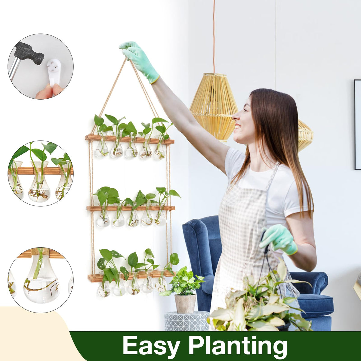 XXXFLOWER transparent glass bulbs invite observation of roots and hydroponic growth
