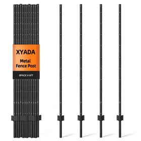 XYADX 6ft metal fence post for garden borders and wire fencing.