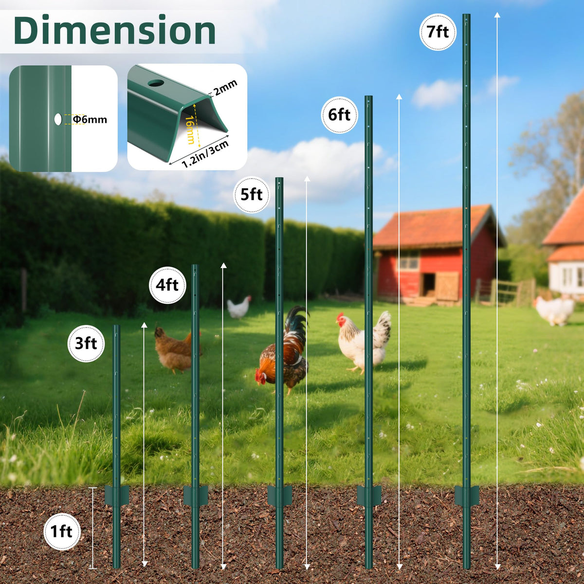XYADX corner anchor fence post keeps garden corners aligned and protected.