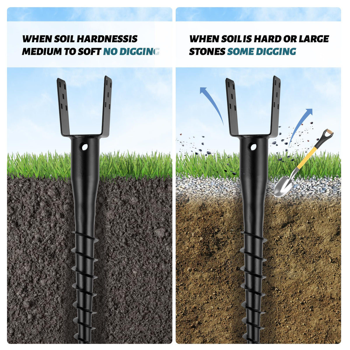 XYADX fence post solution for sturdy, rust-resistant support.