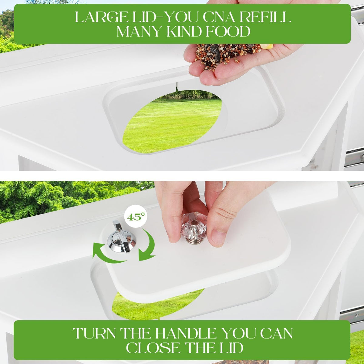 XYADX window bird feeder rail-sliding design eases filling and cleaning