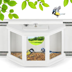 XYADX window bird feeder with secure locker for safe indoor viewing