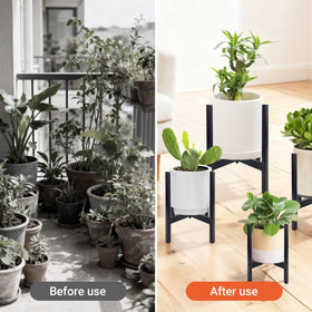XYCCRX multi-size plant rack: accommodates different pot sizes with easy rearrangement.