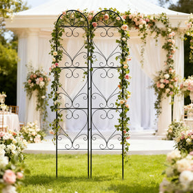 XYCCRX ornate wrought-iron pattern trellis adds vintage charm to outdoor spaces