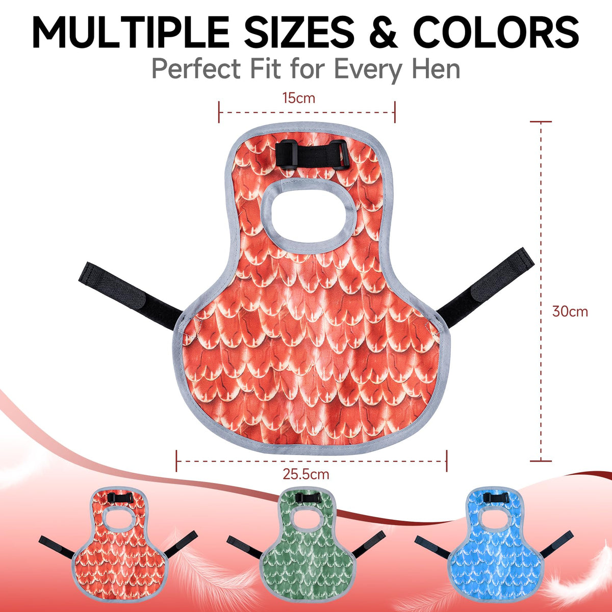 Xyingshine chicken saddle with adjustable straps ensures a secure fit for daily activity.