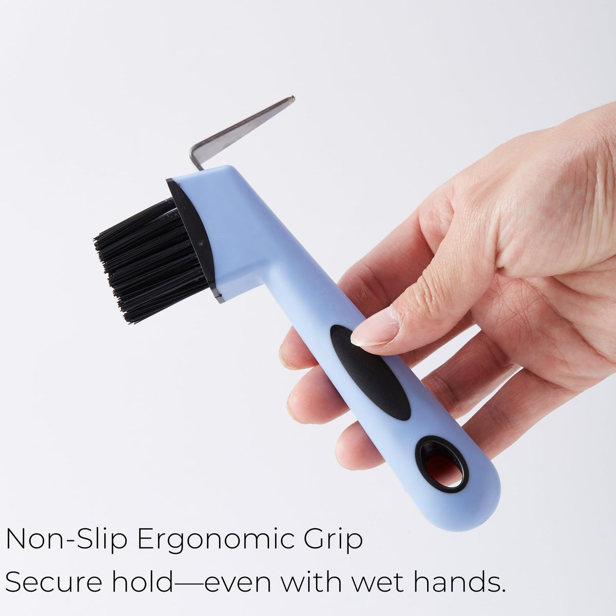 Xylarnoveth brush with ergonomic handle offers comfortable grip during kitchen cleanup