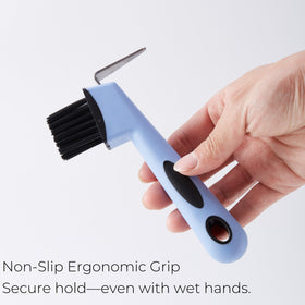 Xylarnoveth brush with ergonomic handle offers comfortable grip during kitchen cleanup