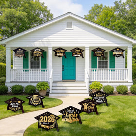 Xylitic Bold color print signs enhance yard visibility.
