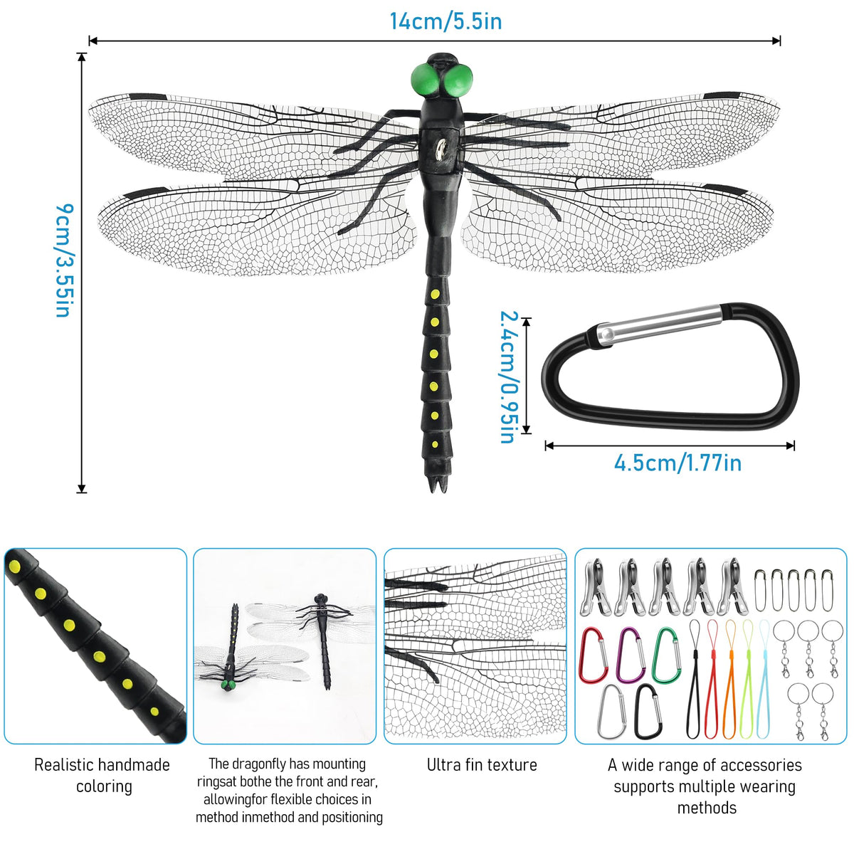 Xyntara dragonfly alloy-button decor offers vibrant accents for outdoor displays.