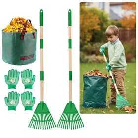 Xynzanic kids leaf rake set overview for family yard cleanup