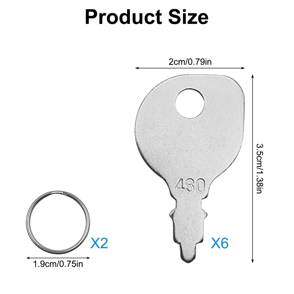 XYQMLY key rings included for secure storage and daily use.