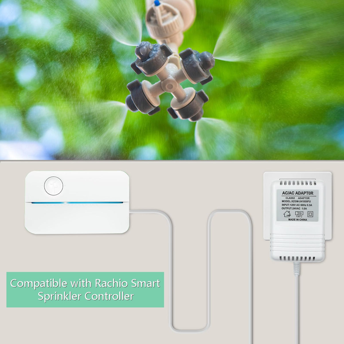 XZGM barrel-interface 5.5x2.5mm ensures secure connection for Rachio controllers