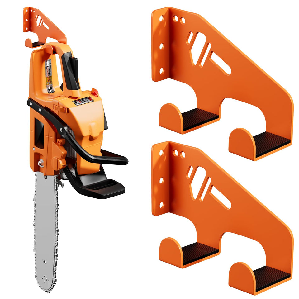 XZHXFX Chainsaw Hanger Wall Mount with protective pad safeguards tools from scratches.