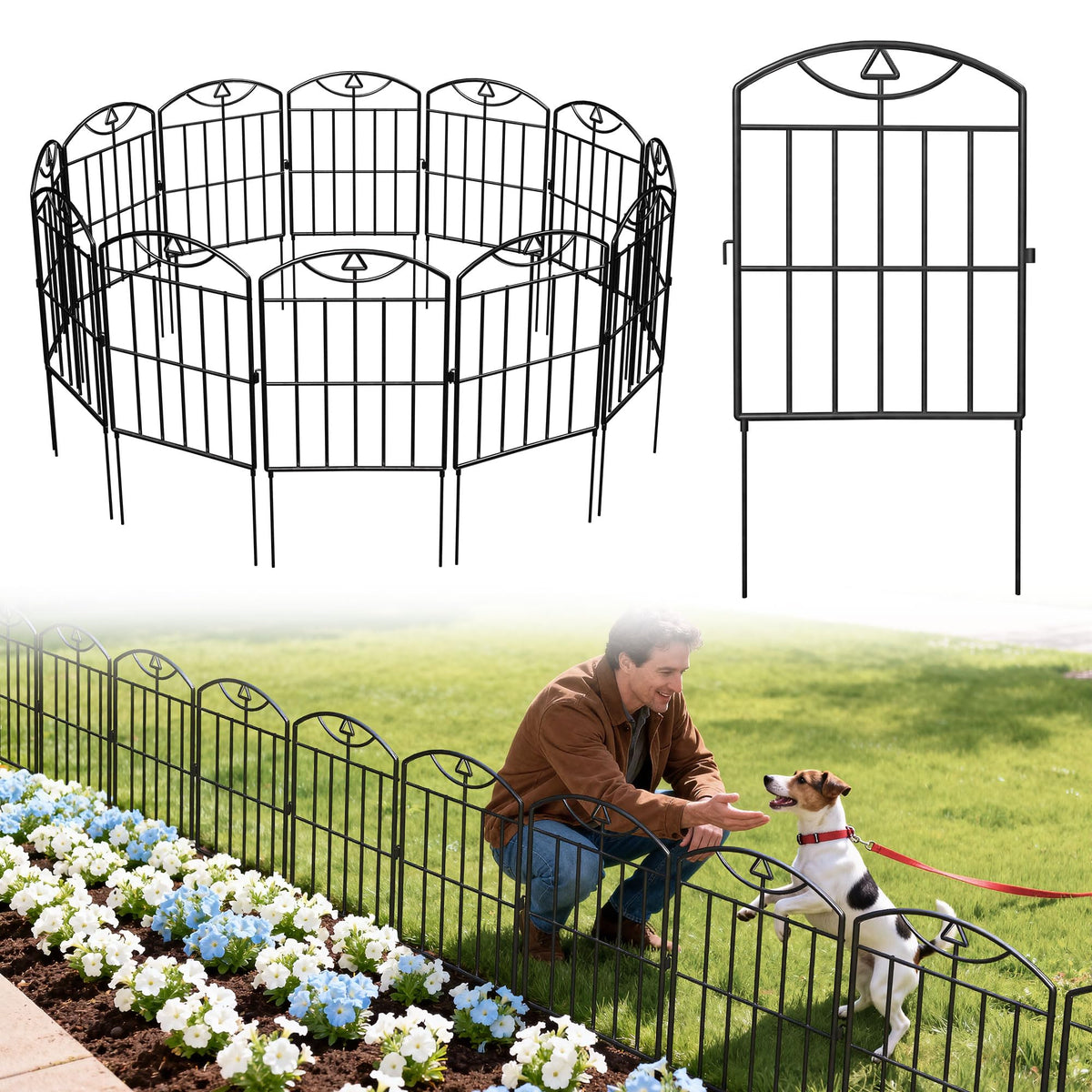 XZHXZH garden fence with arch-design defines borders and adds curb appeal.