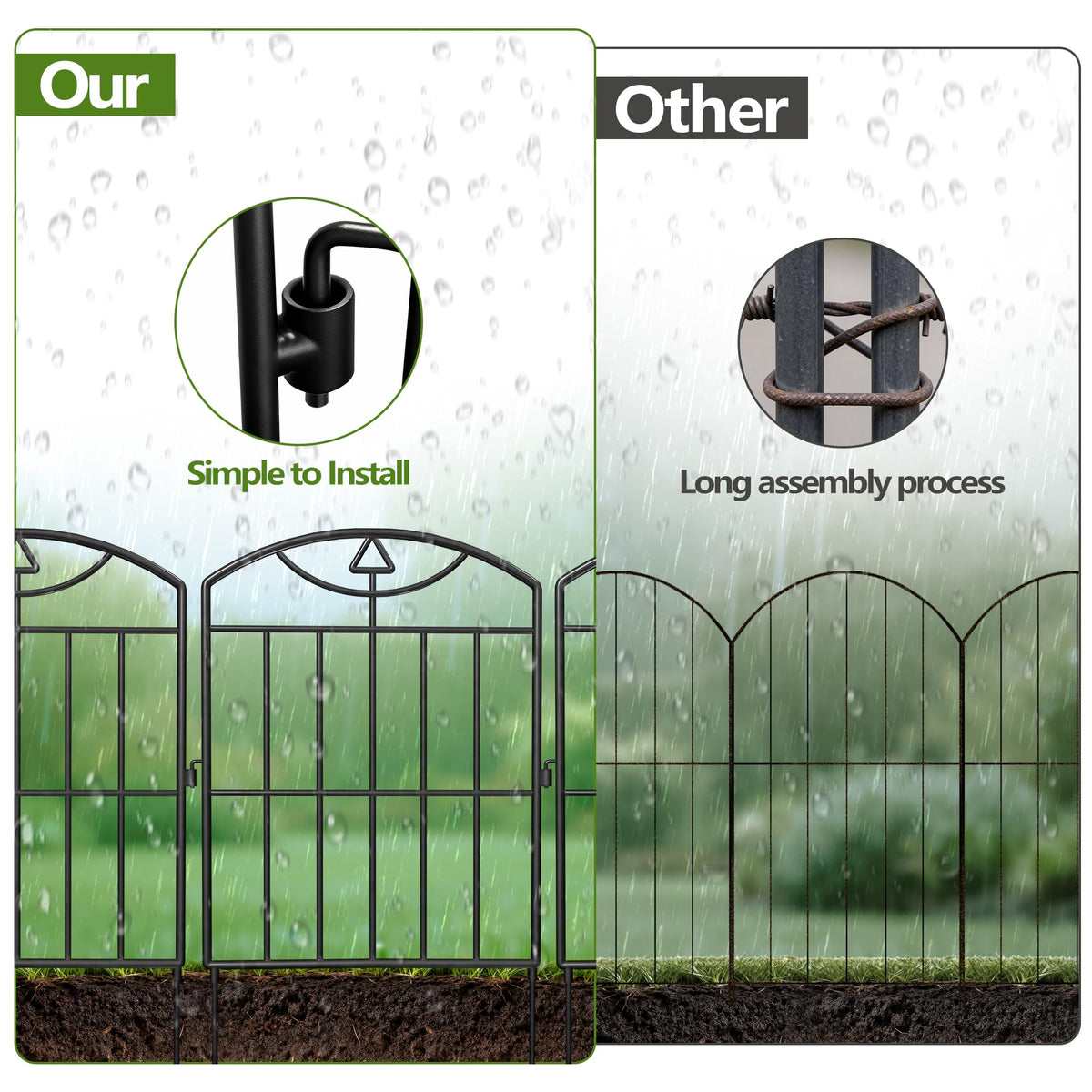 XZHXZH no-dig animal barrier helps deter rabbits and pets.