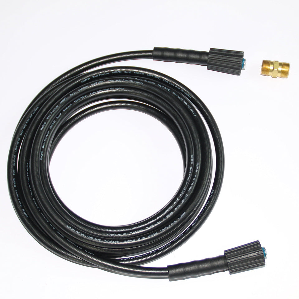 XZT 3000 PSI hose with adapter for 35ft reach, anti-kink performance.