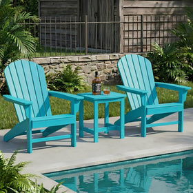 Y&M Aruba Blue side table during quick assembly with clear instructions