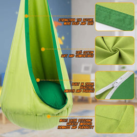 Y-STOP Kids Pod Swing chair made of breathable cotton canvas for durable daily use