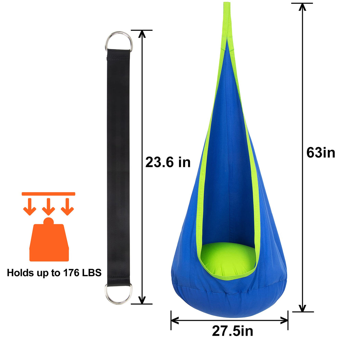 Y- STOP Pod Swing ceiling attachment demonstrates easy indoor hanging setup.