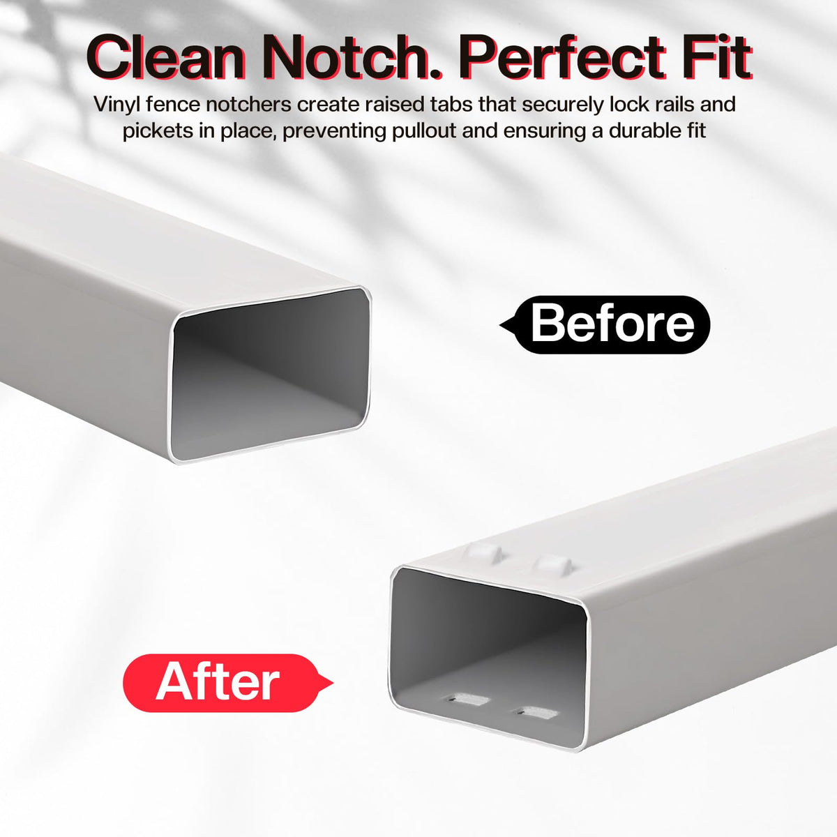 Y-zuisoumt adjustable punching depth setting for various rail thicknesses.
